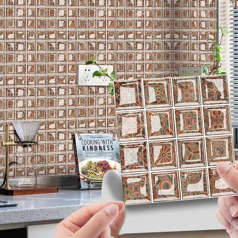 Waterproof Peel-And-Stick 3D Mosaic Wall Tiles (Set of 10)
