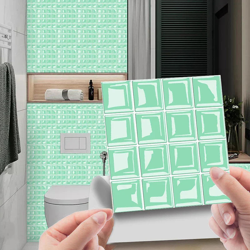 Waterproof Peel-And-Stick 3D Mosaic Wall Tiles (Set of 10)