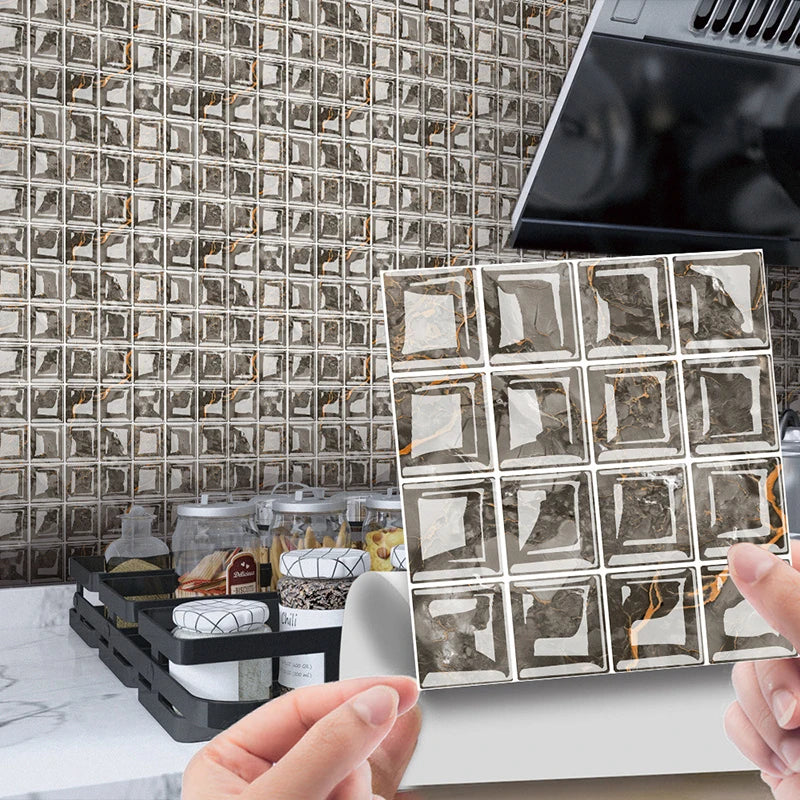 Waterproof Peel-And-Stick 3D Mosaic Wall Tiles (Set of 10)