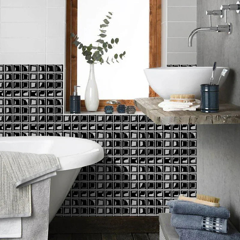 Waterproof Peel-And-Stick 3D Mosaic Wall Tiles (Set of 10)