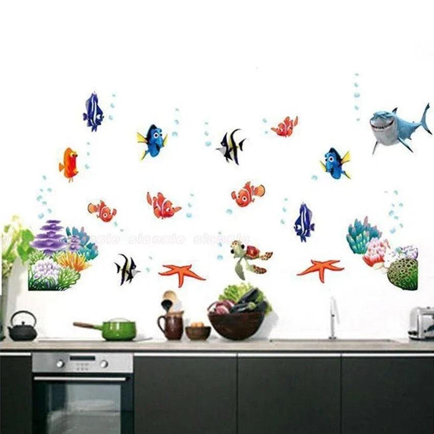 Waterproof Peel-And-Stick 3D Ocean Wall Stickers
