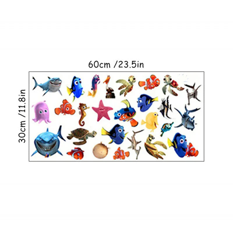 Waterproof Peel-And-Stick 3D Ocean Wall Stickers