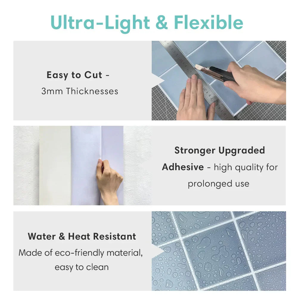 Waterproof Peel-And-Stick Embossed 3D Wall Tiles (10-Pack)