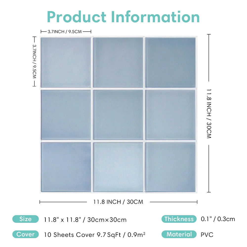 Waterproof Peel-And-Stick Embossed 3D Wall Tiles (10-Pack)