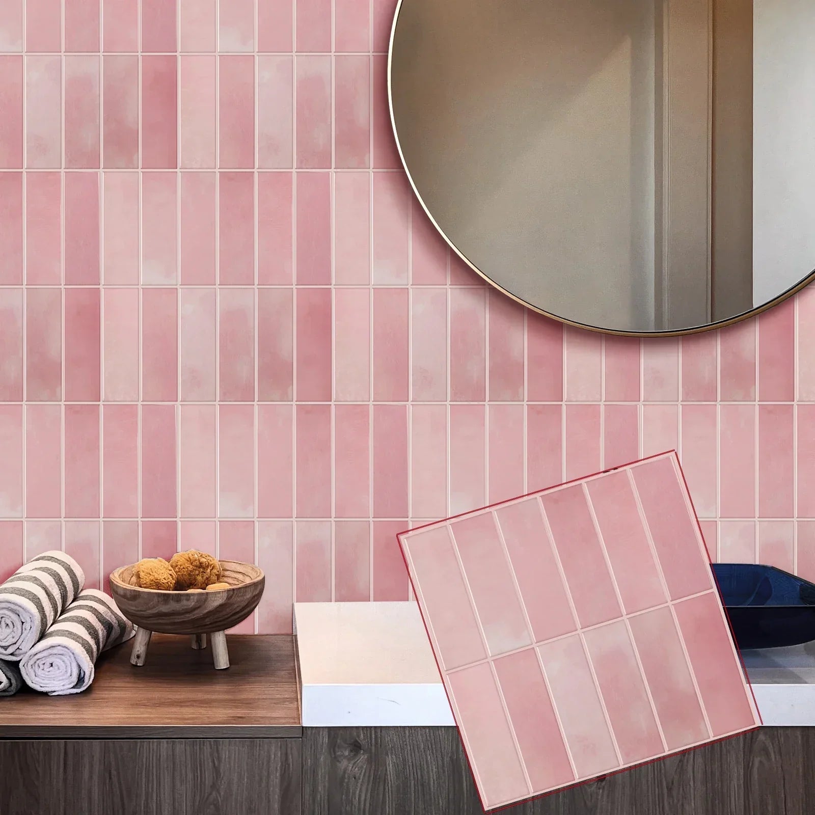 Waterproof Peel-and-Stick 3D Textured Wall Tiles