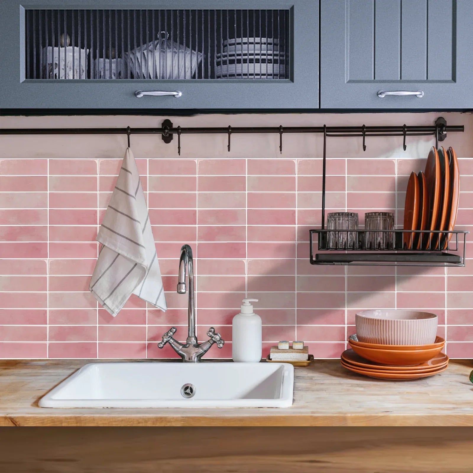 Waterproof Peel-and-Stick 3D Textured Wall Tiles