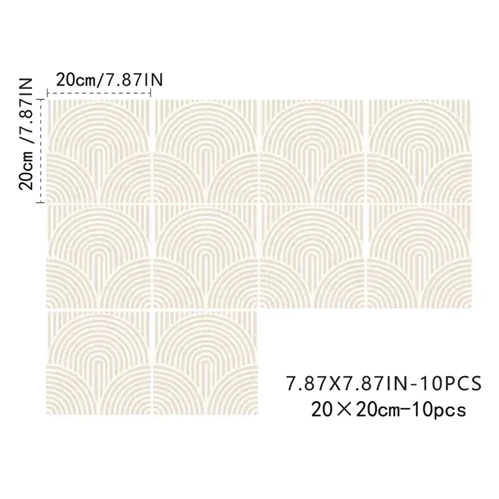 Waterproof Self-Adhesive Vinyl Tile Stickers (Set of 10)