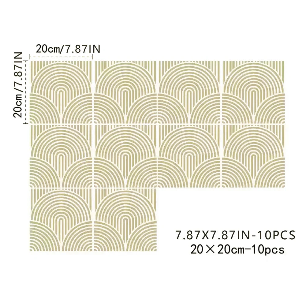 Waterproof Self-Adhesive Vinyl Tile Stickers (Set of 10)