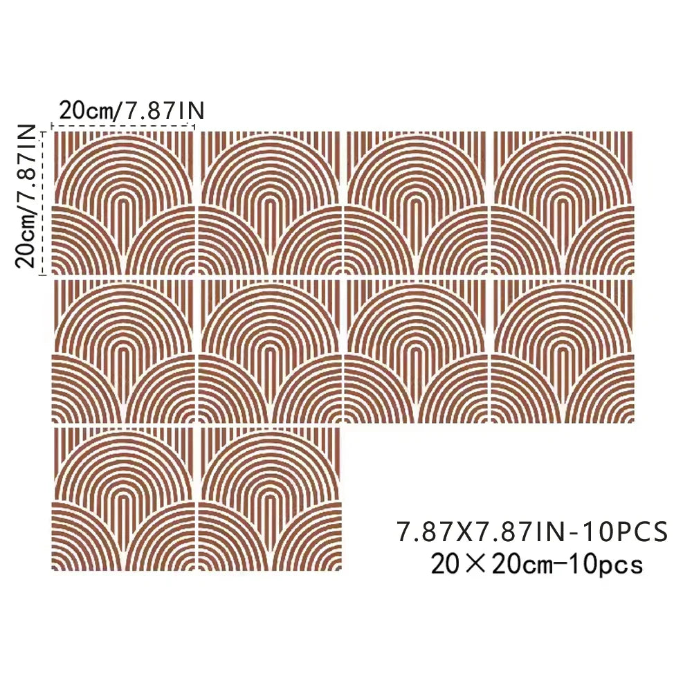 Waterproof Self-Adhesive Vinyl Tile Stickers (Set of 10)
