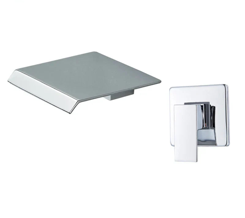 Wide Waterfall Ceramic-Disc Wall-Mount Bathroom Faucet