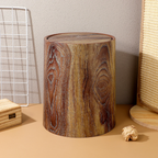 Wood-Look Swivel Lid Trash Bin
