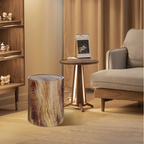 Wood-Look Swivel Lid Trash Bin