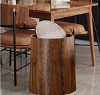 Wood-Look Swivel Lid Trash Bin