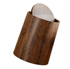 Wood-Look Swivel Lid Trash Bin