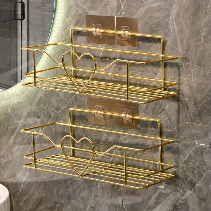 Double-Layer Wrought Iron Shower Shelf (Wall Mount)