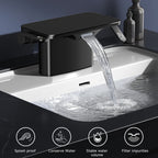 Matte Black Dual-Handle Water-Saving Bathroom Faucet (4-Inch Centerset)
