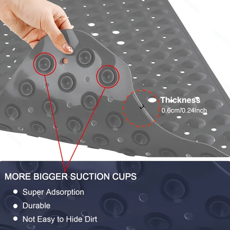 Heavy-Duty PVC Anti-Slip Shower Mat (Machine Washable)