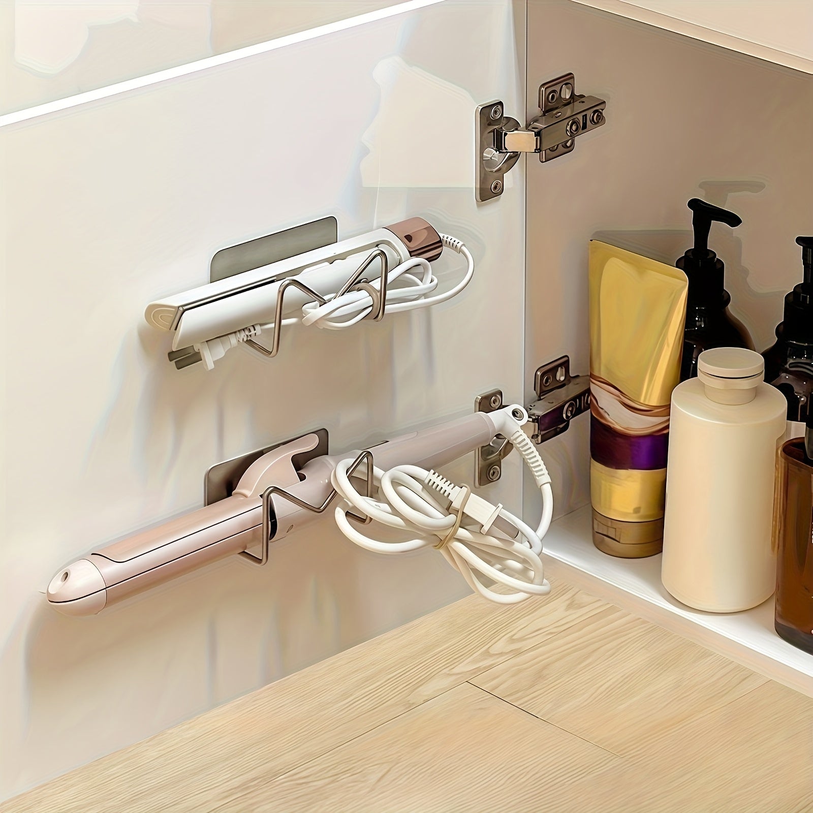 No-Drill 304 Stainless Steel Wall-Mounted Hair Tool Organizer