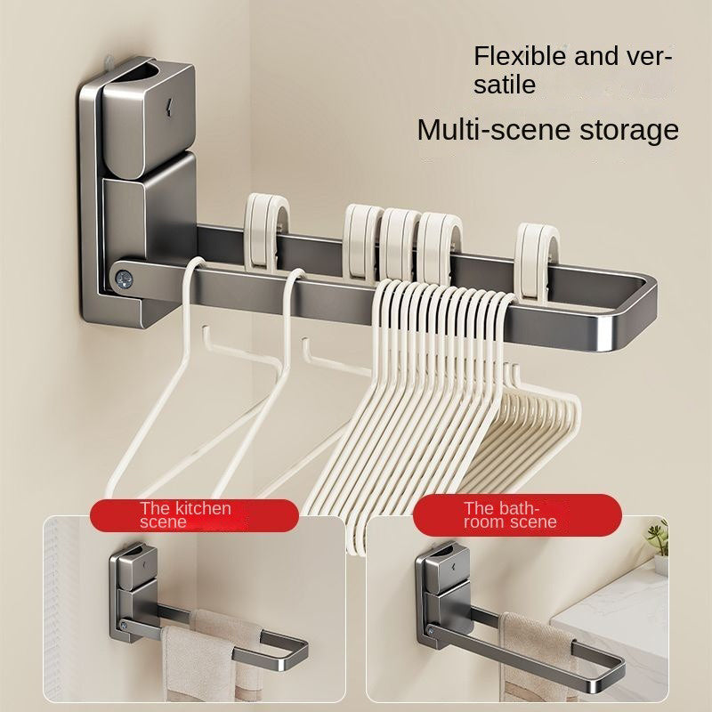 No-Drill Suction-Cup Foldable Towel Rack
