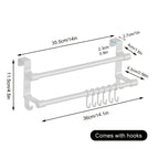 Over-Cabinet No-Drill Double-Bar Towel Rack