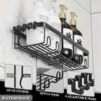 Rustproof 316 Stainless Steel No-Drill Shower Caddy (Set of 5)