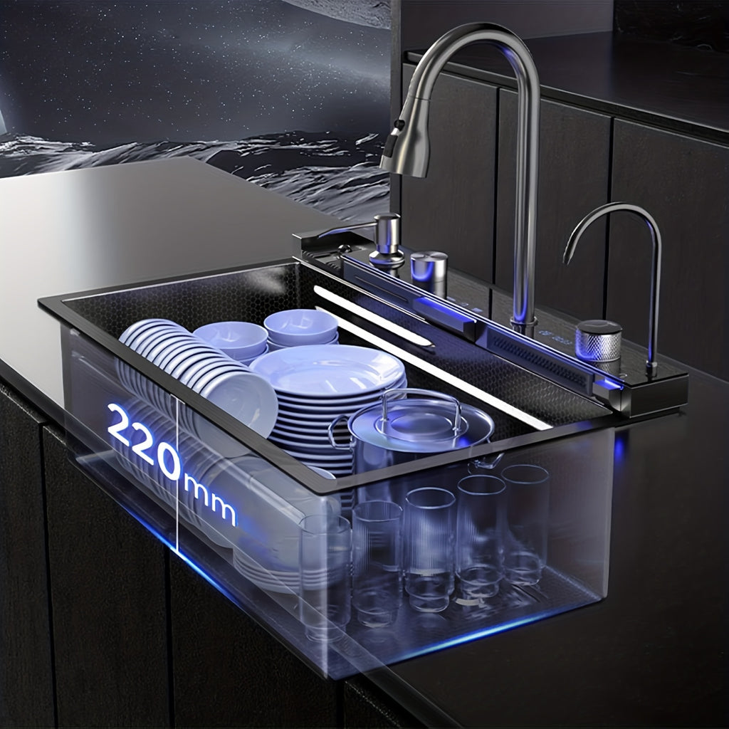 Stainless Steel Waterfall Workstation Sink (Drop-In)
