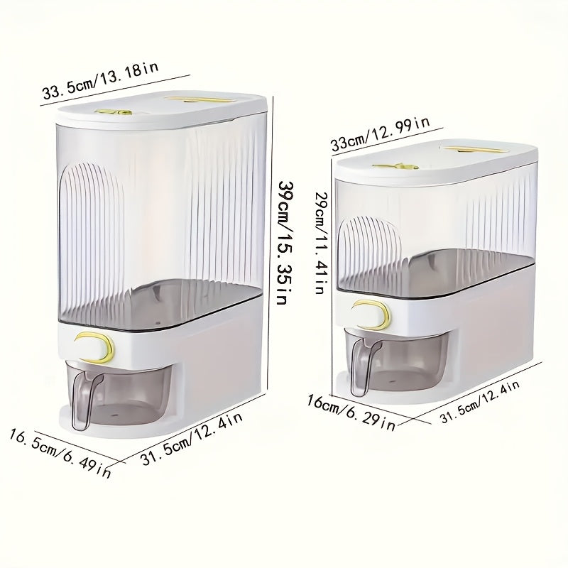 Large Capacity Airtight Rice Container (Measuring Cup & Time Markings)