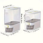 Large Capacity Airtight Rice Container (Measuring Cup & Time Markings)