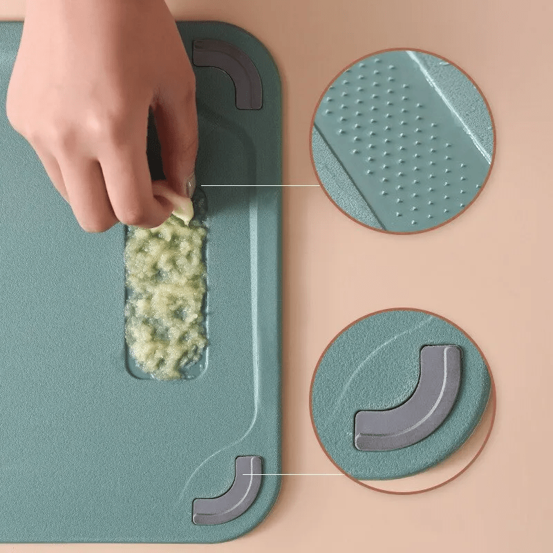 201-Grade Stainless Steel Non-Slip Cutting Board (Grinding Groove)