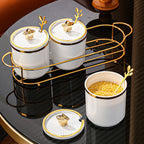Compact 3-Canister Seasoning Set (With Rack & Spoons)