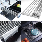 Roll-Up Stainless Steel Over-Sink Dish Drying Rack