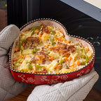 Microwave & Oven-Safe Ceramic Heart-Shaped Baking Dish (800ml)