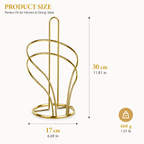 Stable Golden Metal Paper Towel & Cloth Holder (Countertop)