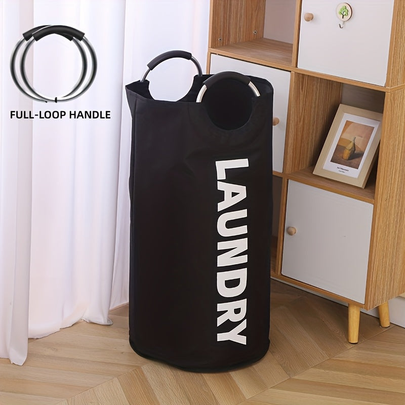 Extra Large Foldable Waterproof Laundry Hamper (Aluminum Loop Handle)