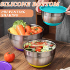 Stainless Steel Airtight & Non-Slip Mixing Bowl Set (26-Piece)