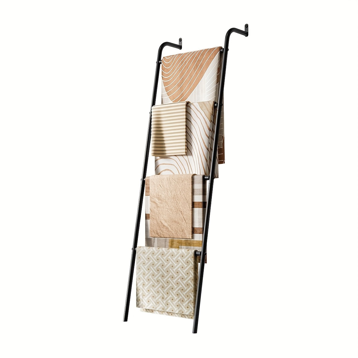 Space-Saving Freestanding Metal Blanket Ladder (4-Tier)