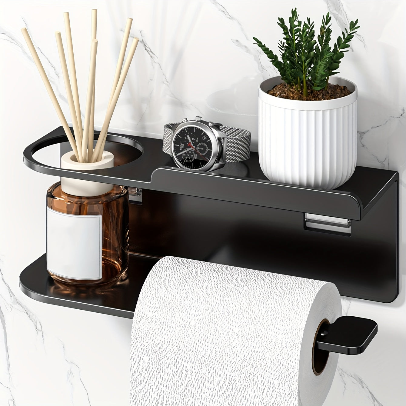 Self-Adhesive Wrought Iron Paper Towel Holder