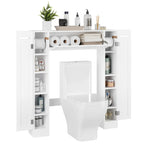 Space-Saving Adjustable Shelves & Toilet Paper Holder Over-Toilet Cabinet