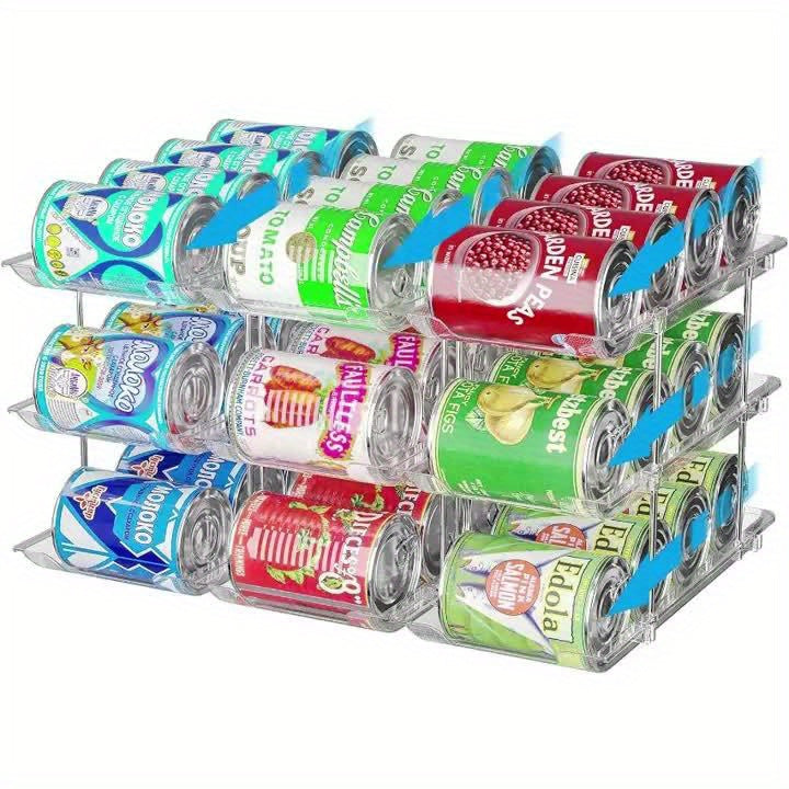Transparent PET Auto-Roll & Stackable Can Rack (Set of 3)