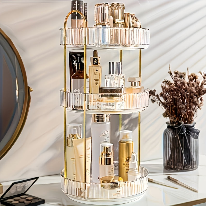 Space-Saving 360° Rotating Makeup Organizer (Countertop)