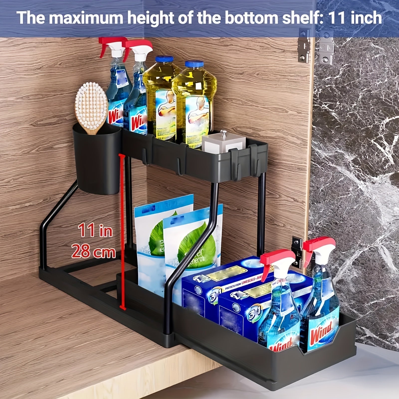 Durable Metal Pull-Out Under-Sink Organizer