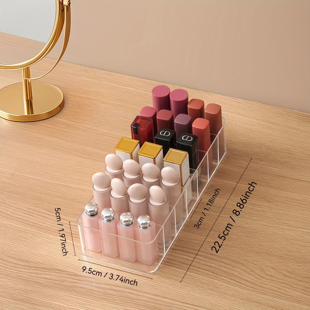 Clear Plastic 7-Compartment Lipstick Organizer