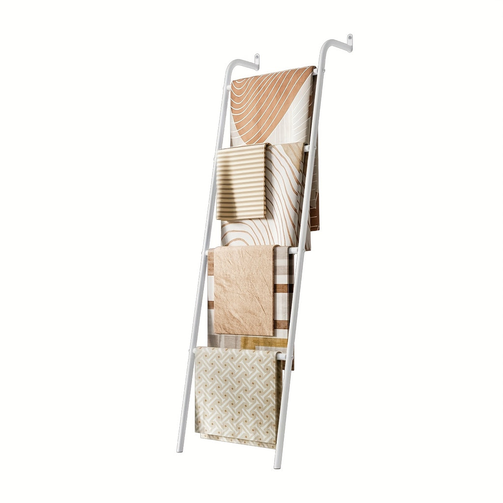 Space-Saving Freestanding Metal Blanket Ladder (4-Tier)