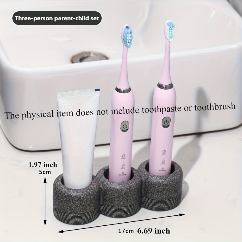 Textured Resin Multi-Compartment Toothbrush Holder