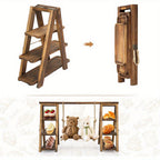 Solid Wood 3-Tier Ladder-Style Dessert Stand