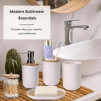 Complete 9-Piece Durable Plastic Bathroom Accessory Set