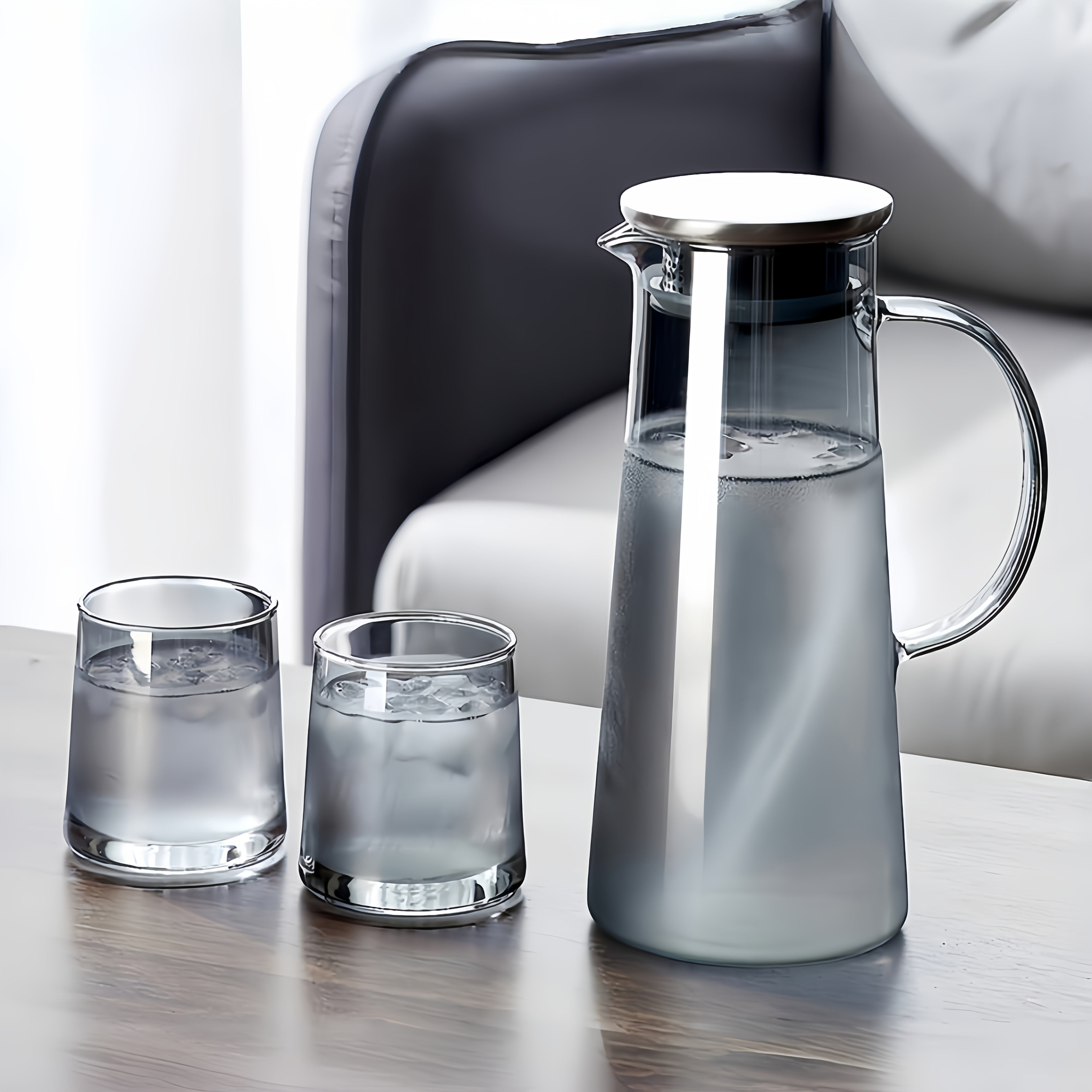 Heat-Resistant Borosilicate Glass Jug & Cup Set (Set of 5 or 7)