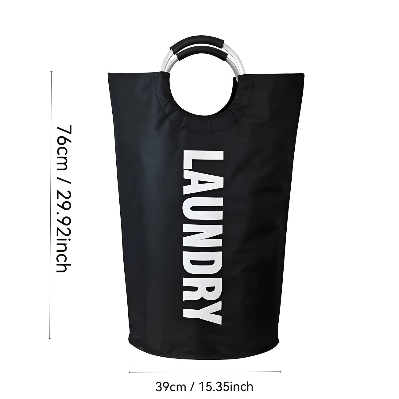 Extra Large Foldable Waterproof Laundry Hamper (Aluminum Loop Handle)