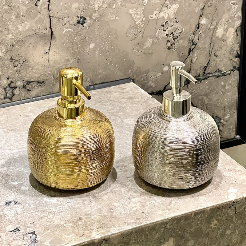 Brushed Electroplated Ceramic Soap Dispenser (Non-Slip Base)