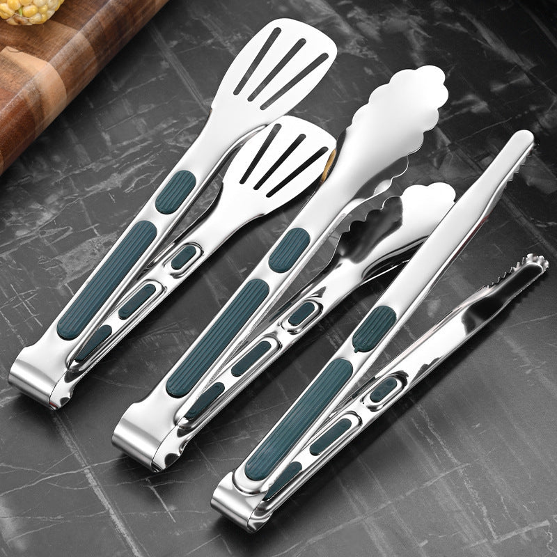 201 Stainless Steel Silicone-Grip Food Tongs (Set of 3)